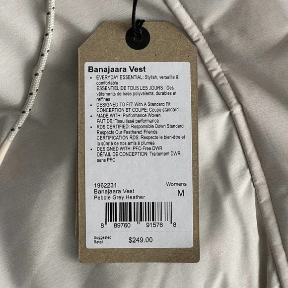 NWT prAna Banajaara Vest Medium Pebble Grey Heather XS #A1087 - Picture 14 of 15